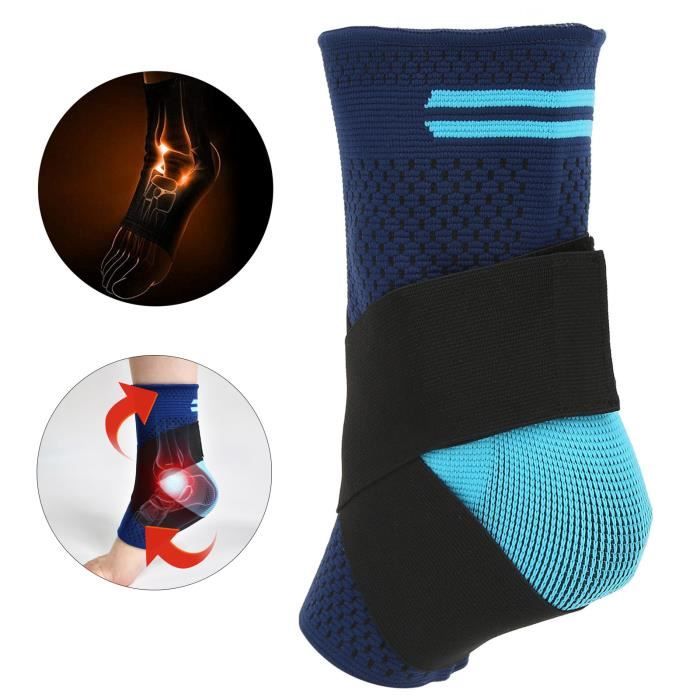 Attelle De Cheville De Soutien Et Compression Ajustable - Noire En Nylon - Neuf