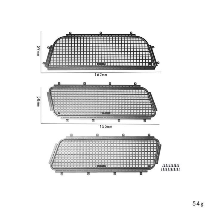 Grille De Fenêtre Métal Pour RC Crawler 1/10 - Décorations Réalistes Pour TRX4 Defender, Fixation Par Vis