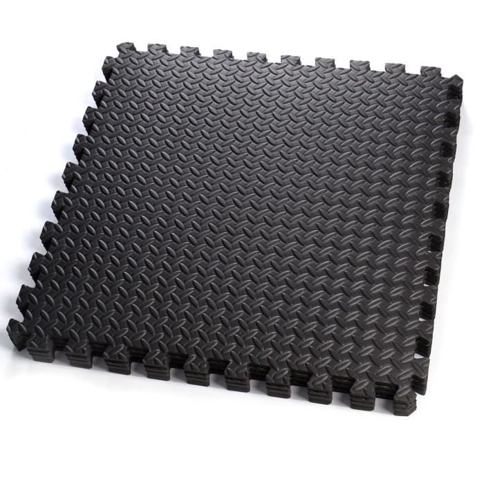 Tapis De Sol Puzzle EVA 60x60x1.2 Cm - 6 Pièces - Protection Sol Salle De Sport, Garage, Aire De Jeu - Sans BPA