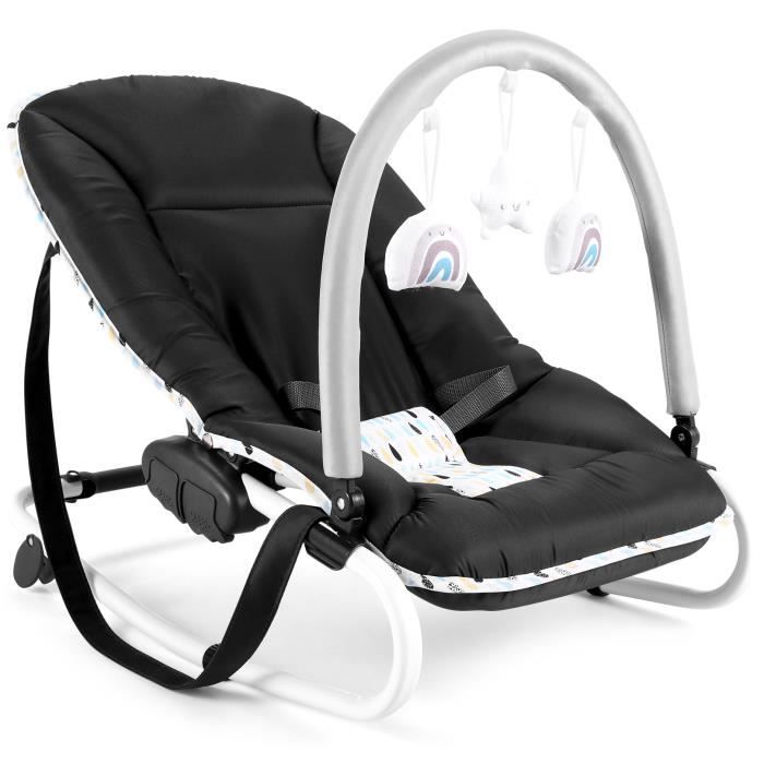 Transat Bebe Transat Balancelle Avec Barre De Jeu Dossier Inclinable Noir Cdiscount Puericulture Eveil Bebe