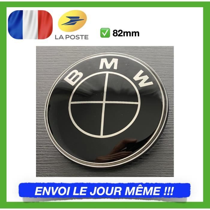 2 Insigne Capot Coffre Badge Logo Emblème BMW 82 Mm Blanc Et Noir Black - Foto 10