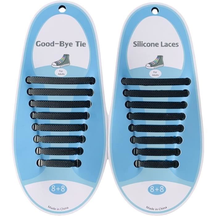 LACET FACILE SILICONE CAOUTCHOUC ADULTE ENFANT ADAPTABLE SYSTEME D
