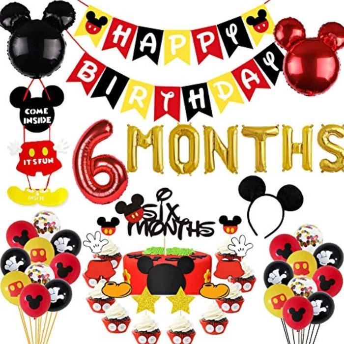 Support A Decorer S8apy Mickey Mouse Six Mois De Fete D Anniversaire Fournitures Decorations 6 Mois Ballons Mickey 1 2 An Gateau D Cdiscount Beaux Arts Et Loisirs Creatifs