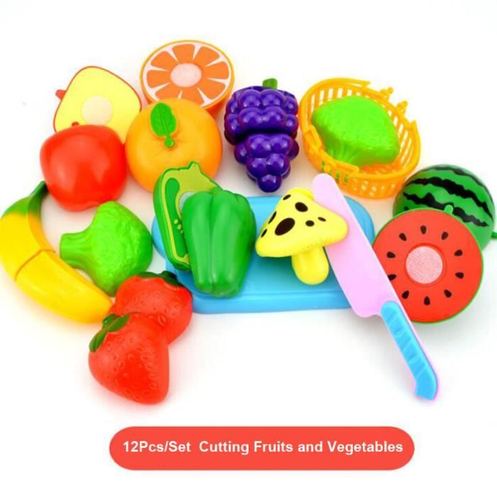 Dinette - cuisine,Faire semblant de jouer à la nourriture en plastique pour  enfants,jouet alimentaire,coupe de - A1201 12Pcs - Cdiscount Jeux - Jouets