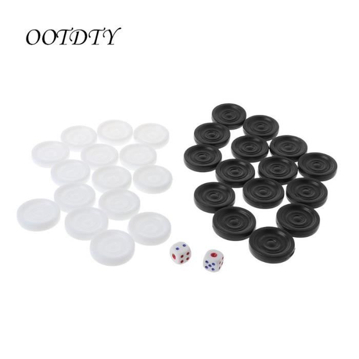 Toyvian Lot de 24 pièces d'échecs en plastique - Accessoires de jeu de backgammon - Composants d'échiquier - Matériau ABS - Jetons de jeu internationaux ronds