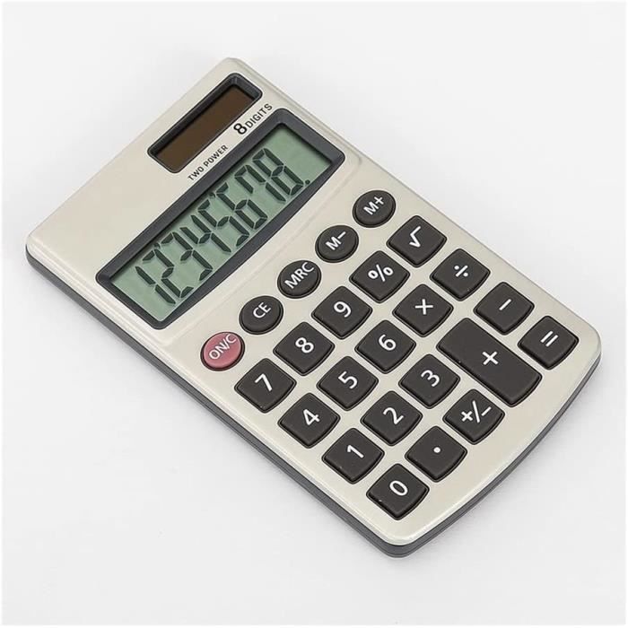 Calculatrice De Bureau 10 Chiffres Solaire Ultra Mince - Écran LCD Incliné Avec Batterie