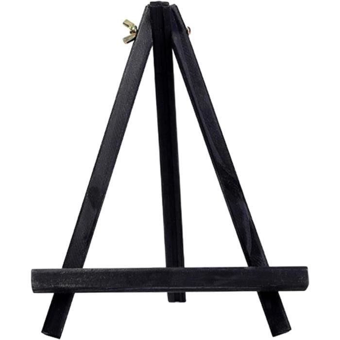 Lot De 4 Présentoirs En Bois Noir Tatuo - Chevalets Support Pour Assiettes, Cadres, Plaques - 10,2 Cm