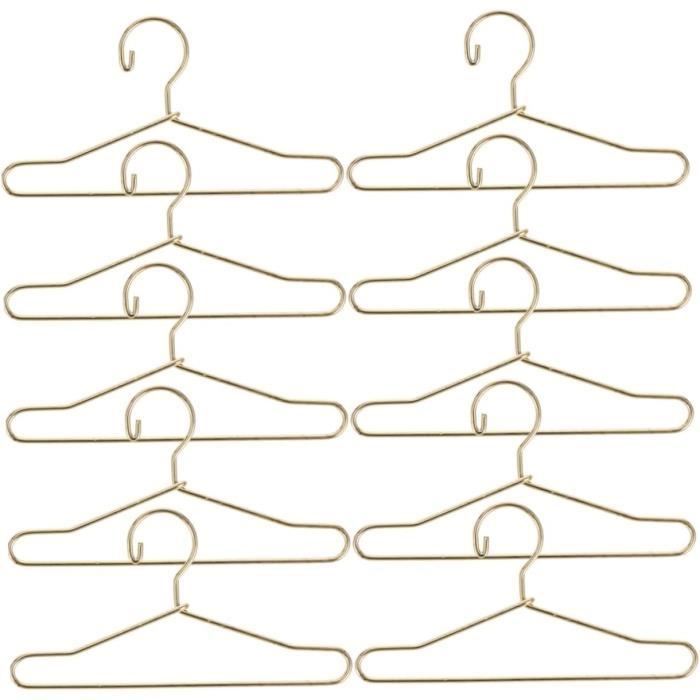 Set de 10 cintres en bois noir 45 cm - Armoire - Vêtements suspendus -  Cintres