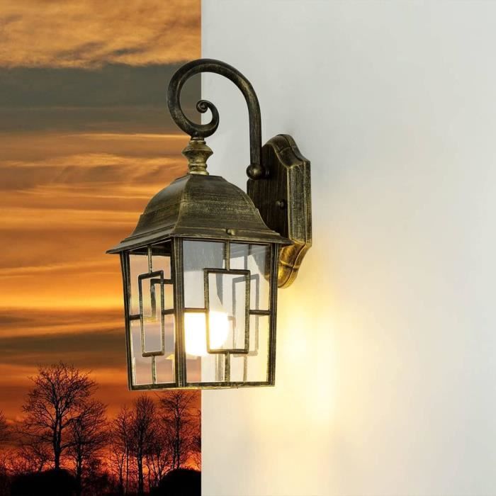 lanterne d'extérieur vintage friesen au design maritime de couleur or antique1 x e27 étanche ip23 idéale pour le jardin[h1911]