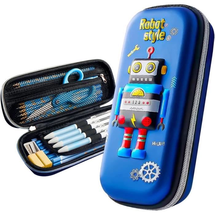 Trousse à Crayons Grande Capacité Motif 3D - Tissu Oxford Lavable, Double Compartiment - Pour école, Bureau, Voyage - Enfants Et Adultes