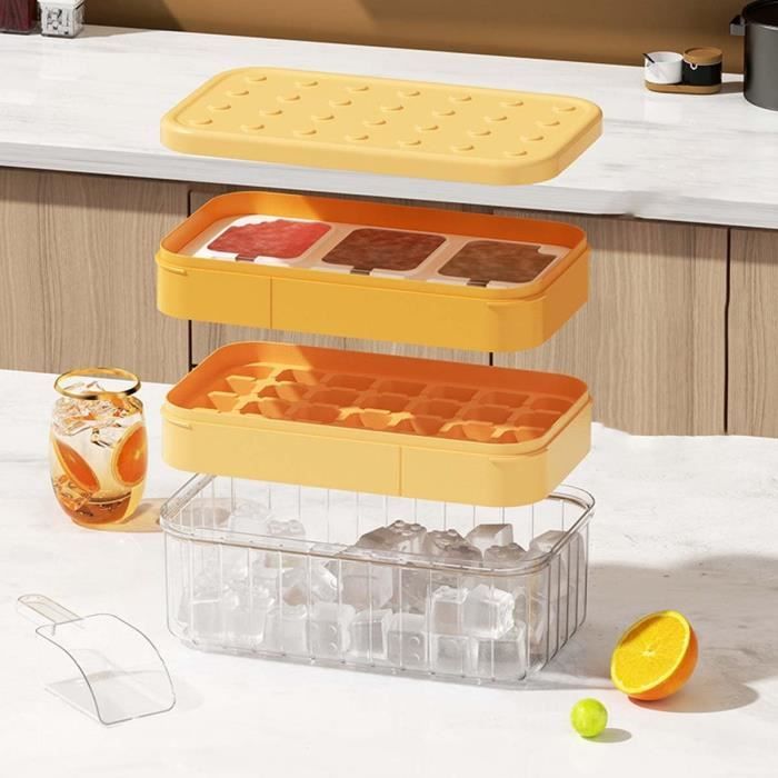 Bac à Glaçons Amoilly 48 Cases Avec Couvercle - Silicone Alimentaire, Démoulage Facile Par Pression