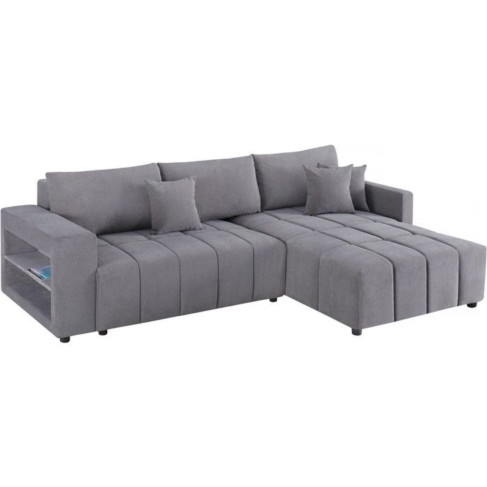 Canapé dangle convertible tissu chenille 3 places - Trocadero - Gris