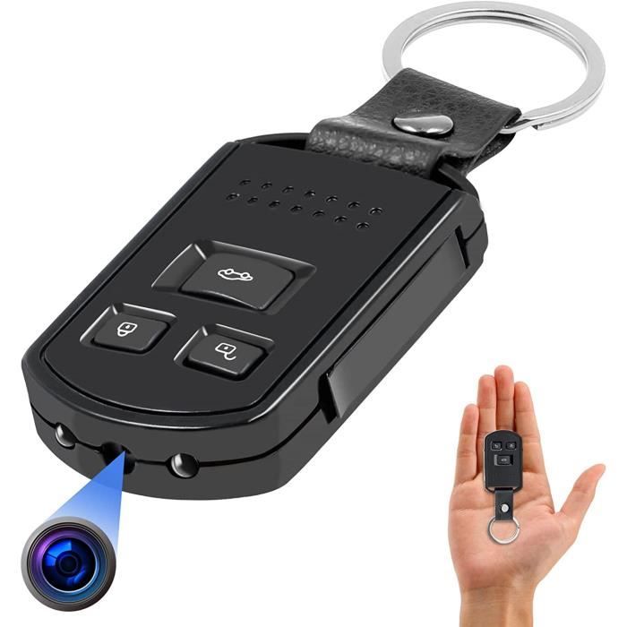 Mini Caméra Espion Clé de Voiture 1080P HD Cachée Caméra Sécurité Portable  Keychain avec Détection de Mouvement Vision Nocturne Enregistrement Audio