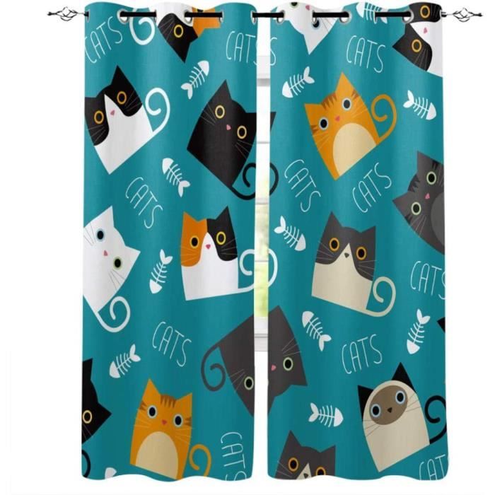 4 Serviettes Enfant ZYEZI En Coton - Motif Chat Brodé | Super Douces Et Absorbantes 25x50cm