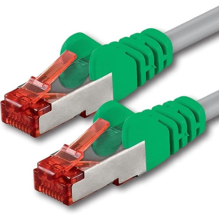 1m - Crossover - 1 pièce - CAT6 Câble Ethernet Réseau RJ45 8P8C 1000 Mo ...