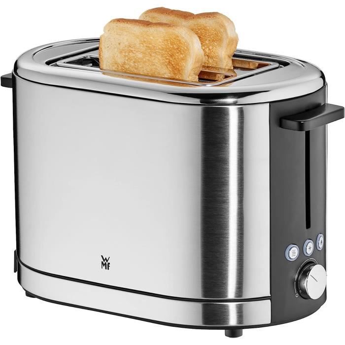 WMF KITCHENminis Grille-Pain 1 Fente - Compact, 600W, 7 Niveaux Cuisson - Inox Cromargan - Réchauffe Viennoiseries