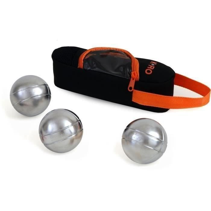 K RO Triplette de pétanque Boules brossées et gravées