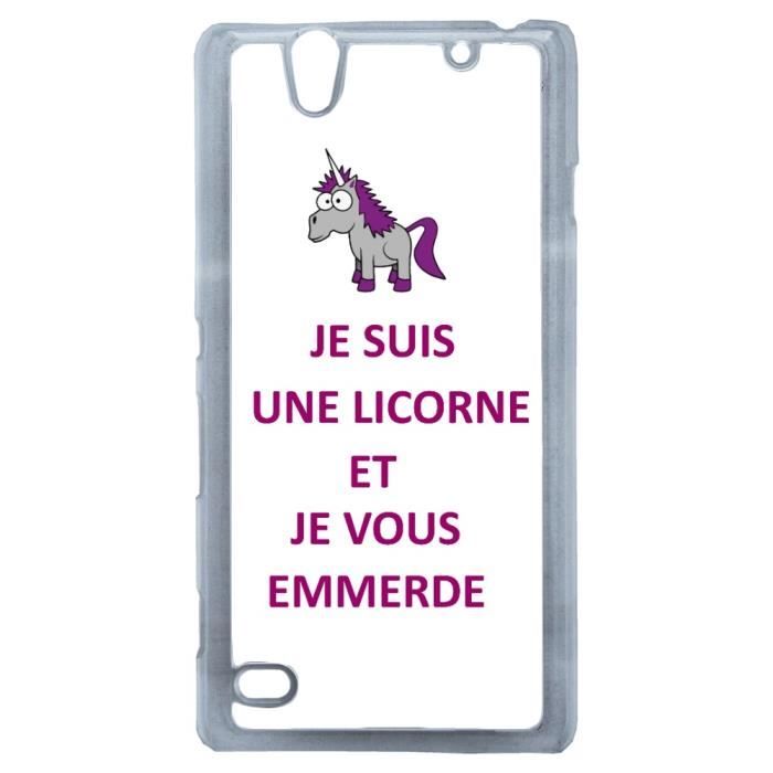 Coque Originale Humour Licorne Je T Emmerde Sony Xperia C4 Achat