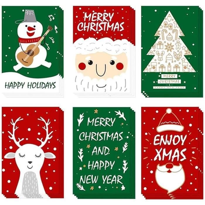 12 pièces,Carte Joyeux Noel,Carte Voeux Noël avec Enveloppes et  Autocollants,Joyeuses fêtes Cartes de Noël,Noël Vacances Carte de Vœux, Cartes de Vœux de Noël,Carte Cadeau de Noël. (Jaune) : :  Fournitures de bureau