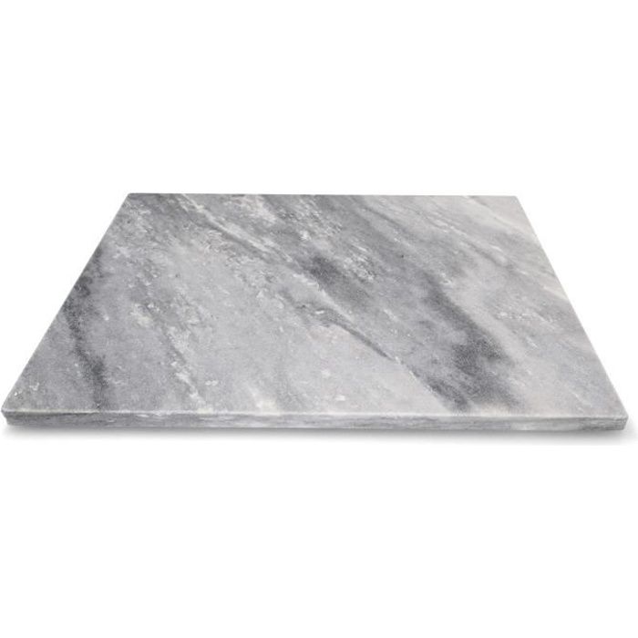 Planche à découper en marbre 40 x 30 cm I blanc-gris I marbr