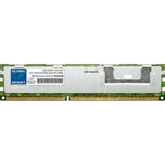 Lot De 12 Barrettes RAM DDR3 8 Go PC3-10600 ECC Registered 240 Broches - 96 Go Total