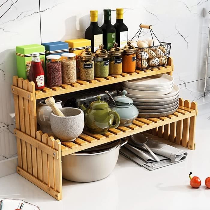 Plante De Bambou Naturel Stands Intérieurs, Étagère À Épices En Bois