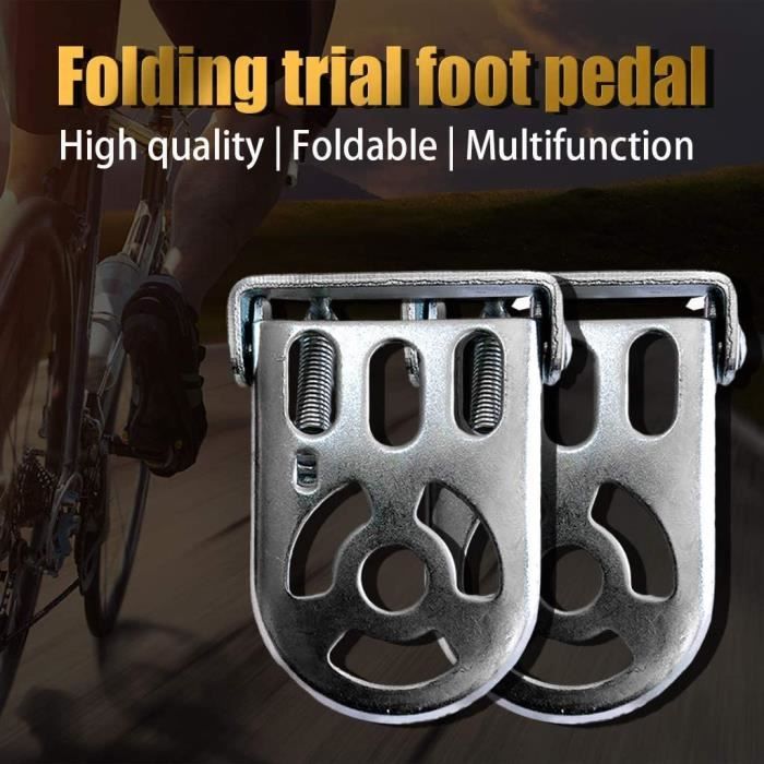 Repose-pieds pliable en acier pour vélo - pédales VTT - mini pédales arrière de vélo (1 paire)