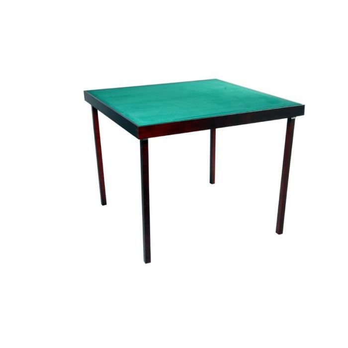 Table De Bridge 80x80 Verte – Bois Et Velours – Occasion Bon état