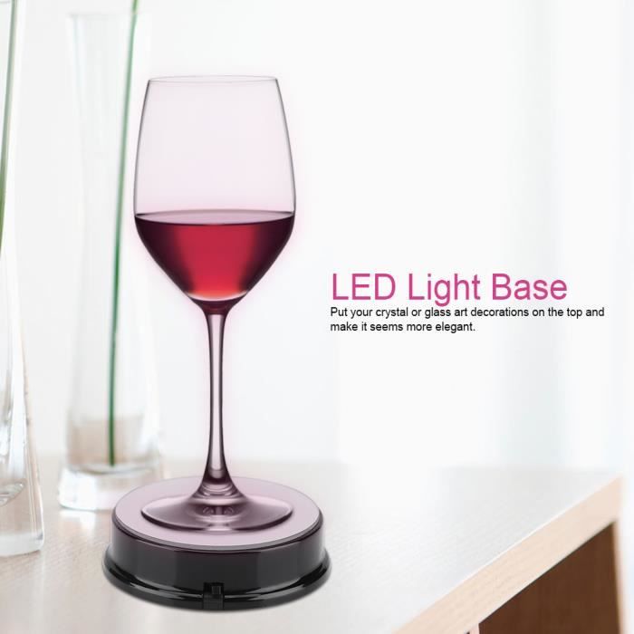 Base ronde lumineuse LED Support de base lumière 7 couleurs LED pour décoration de figurine d'art en cristal bouteille en verre