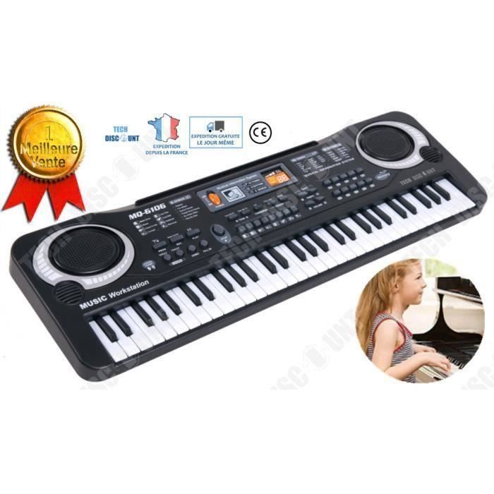 Qiilu Piano clavier électronique enfant avec microphone 37 touches
