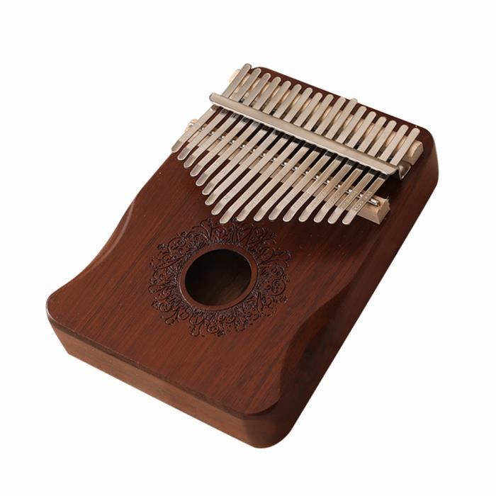 Pueri 17 cl/és EQ kalimba Piano /à p/édale en acacia massif Piano /à doigts solide Corps en acajou Micros /électriques /à haut-parleur /à maillons avec c/âble de sac Instrument africain