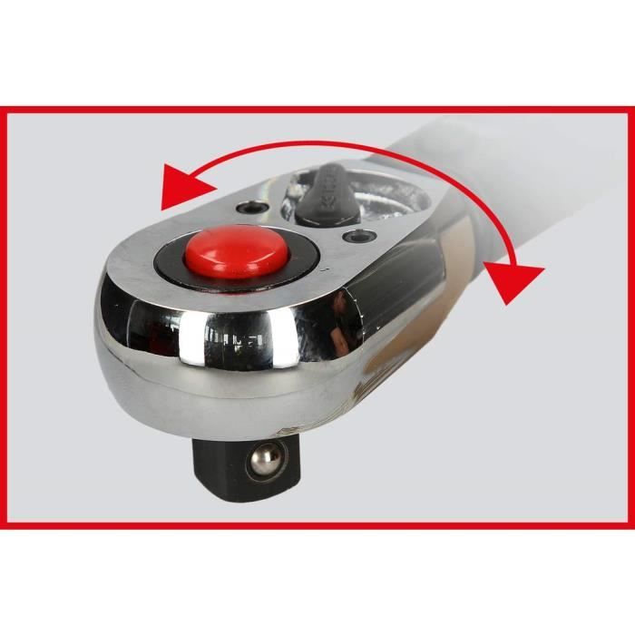 Llave Dinamométrica KS TOOLS 1/2, Rango 40-200 Nm, Con Sistema Quick-Loc, Precisión ±3% Llave Dinamométrica Ergonómica DIN 3120