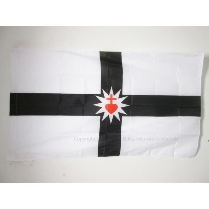 Drapeau Armoiries De La Vendée 45x30cm - Pavillon Vendéen Catholique AZ FLAG