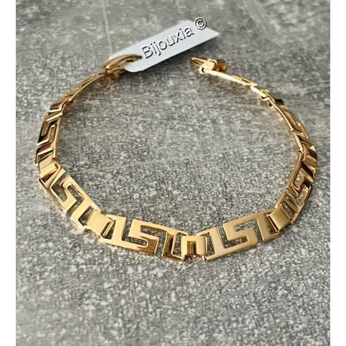 Bracelet Maille Rectangulaire Allongé Plaqué Or 18 Carats - Neuf Avec étiquette