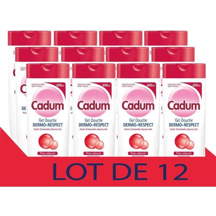 Lot De 3 Gels Douche CADUM Dermo-respect Sans Savon - 400ml Chacun, Senteur Amande, Peaux Normales