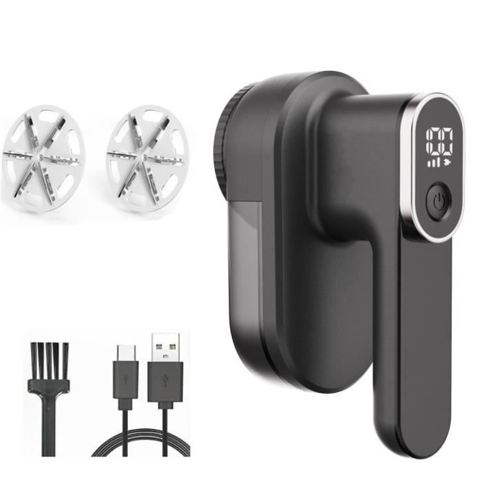 Rasoir Anti-bouloche électrique Rechargeable – écran LCD, 6 Lames, Type-C, Pour Vêtements, Canapés, Couvertures, Idéal Cadeau