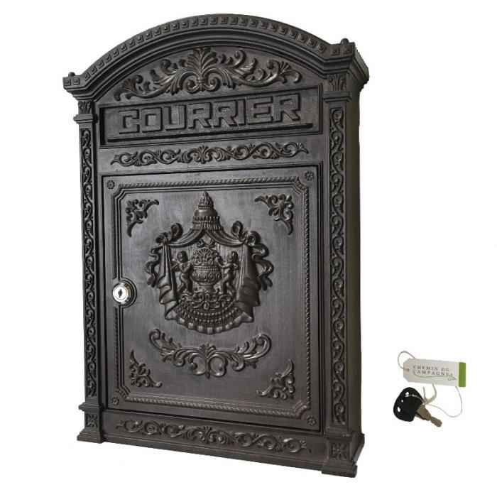Boite Aux Lettres Courriers Antique Ancienne Murale Fonte D