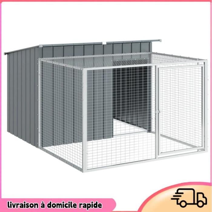 Comparer les prix de Cocosity Niche pour chien avec cour anthracite 153x194x110 cm - 7894202826376