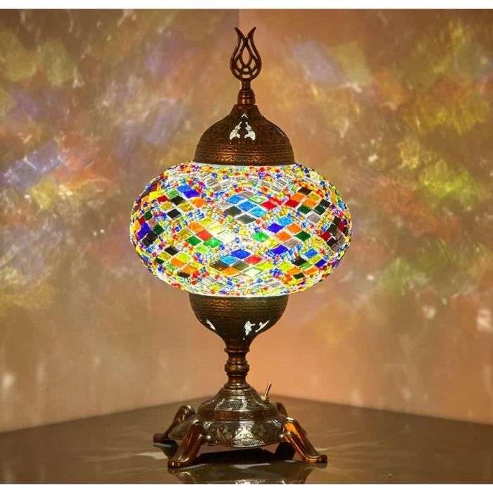 Lampe à Brancher, Plafonnier Suspendu En Mosaïque Colorée Turque Marocaine, Luminaire Suspendu, Lustre Avec Cordon De 4,5 M Et Prise UE, 5 Abat-jour, Aucun Câblage Requis, Pend 110 Cm