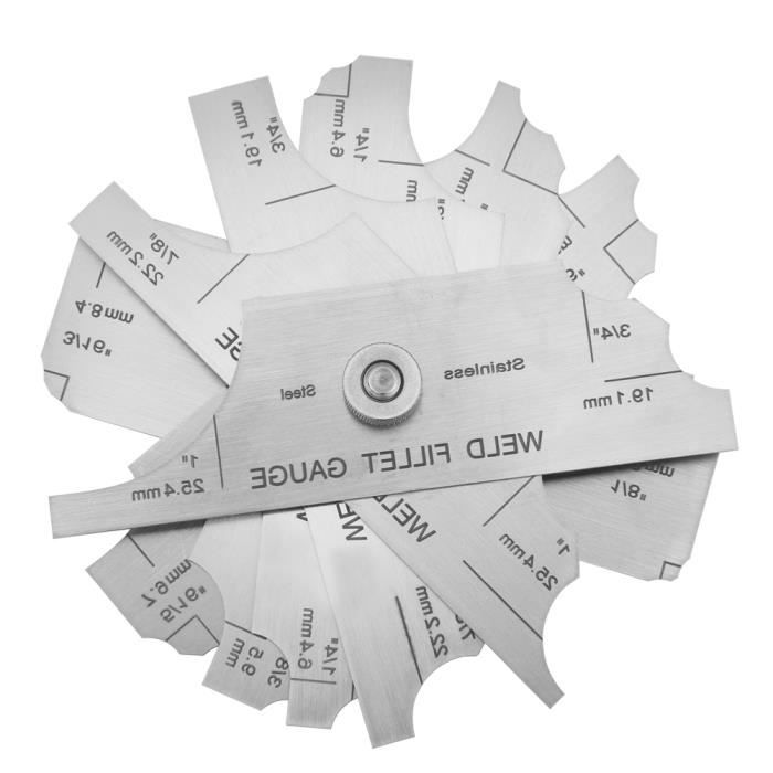 Jauge De Contrôle Soudure - Jeu De 8 Jauges 1" à 2" - Pour Inspection Des Soudures Et Filets