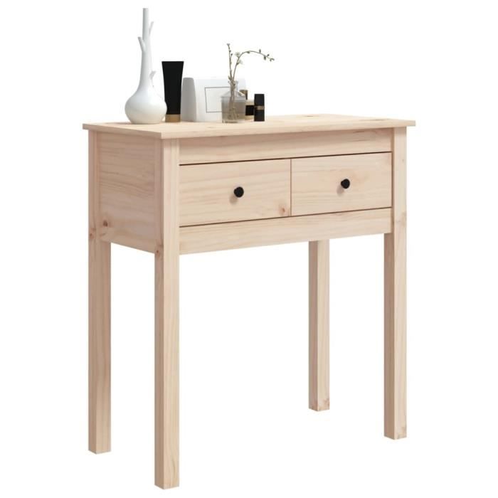 Table console en bois massif de pin Fafeicy - 70x35x75 cm - Style contemporain