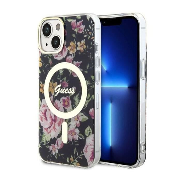 Guess Flower MagSafe Coque pour iPhone 14 3666339115517