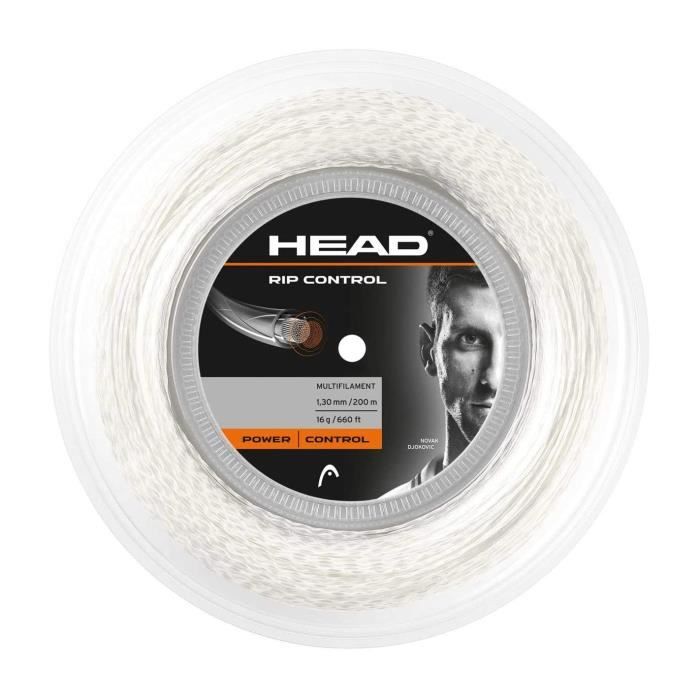 Cordon De Tennis Still In Black 12m X 1,30mm, Blanc, Cordage Moulinet 7 Angles