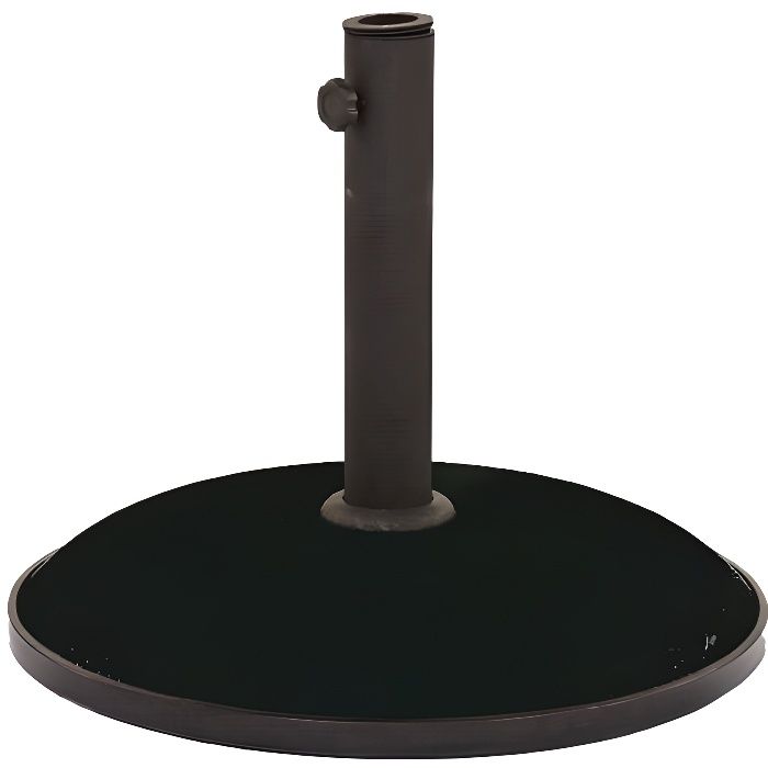 Pied de parasol en béton Hespéride - Noir - 15 kg - Diamètre 45 cm - Tube en métal