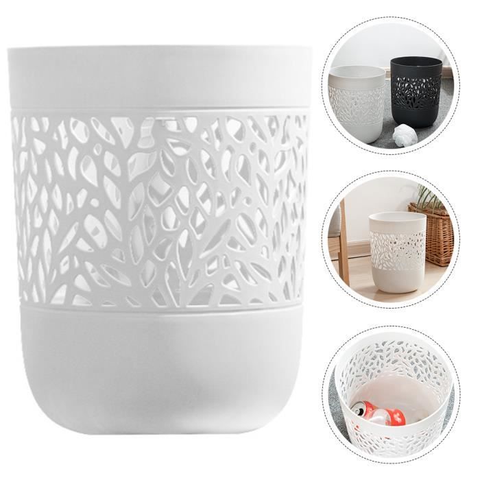 Lighterday Lot de 3 petites poubelles à papier, en plastique, sans couvercle, pour cuisine, chambre d'enfant, chambre à coucher, salon (noir