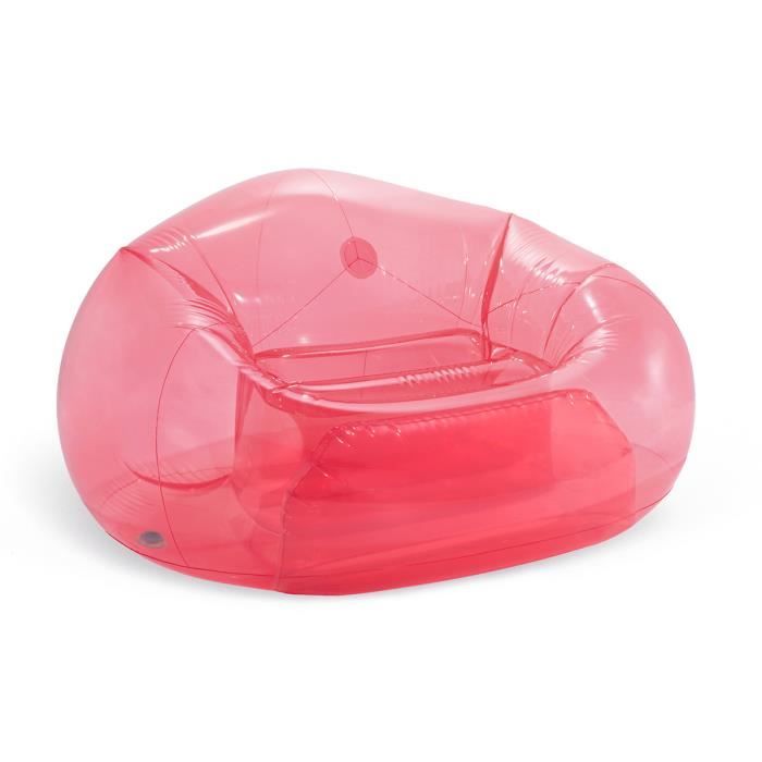 fauteuil gonflable poire transparent rose - intex - 127x137x74cm - intérieur - adulte