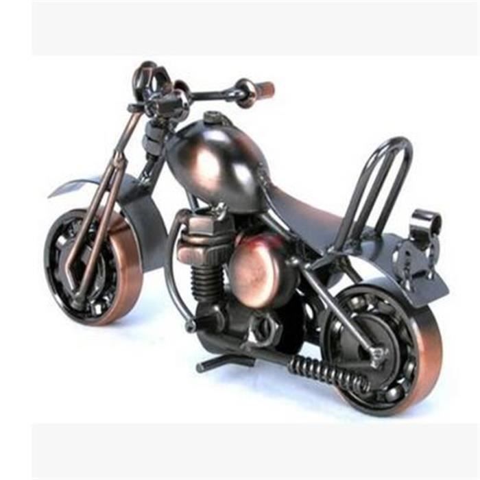 Figurine Moto En Métal – Artisanat Classique – Sculpture Main – Décoration Bar – 1 Pièce