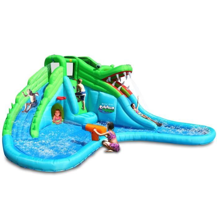 Structure gonflable HAPPY HOP - Piscine aire de jeux Crocodile - Pour enfants de 3 ans et plus