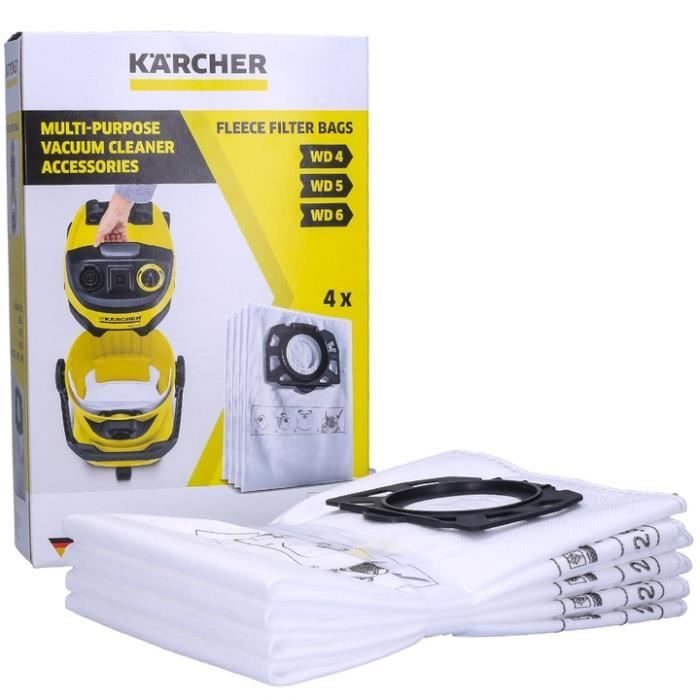 28630060 Sacs aspirateur (x4) en feutre pour aspirateur KARCHER