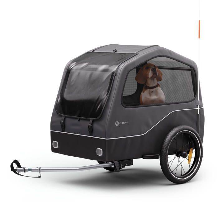 Klarfit Goldie Home Remorque à vélo 334 L max. 40 kg pliante résistante aux intempéries Noir